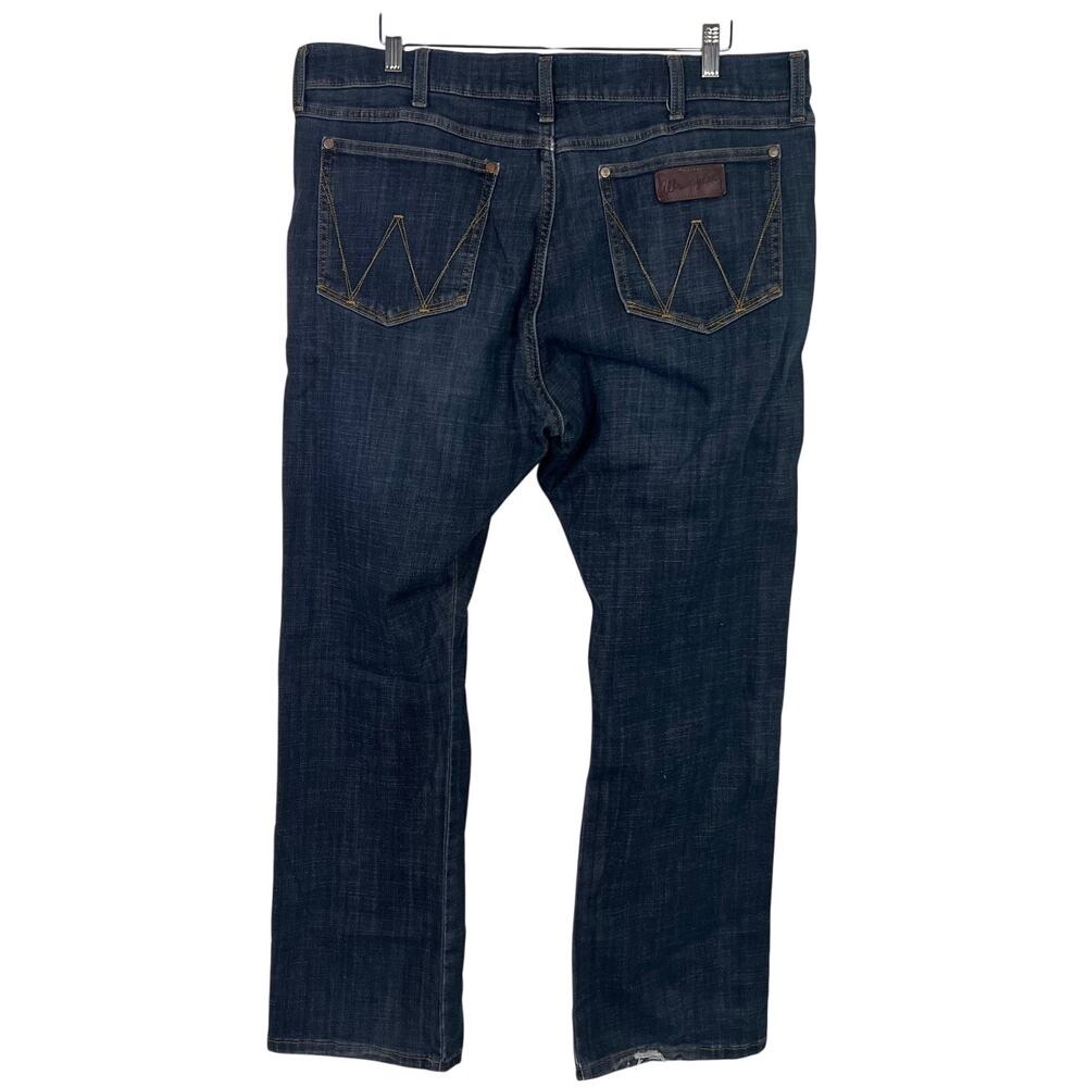 Wrangler Retro Men's Slim Boot Jeans 38x32 Dark Wash‎ Denim Western Rodeo